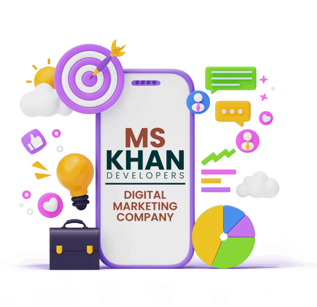 A hero section image of MS Khan Developers reflecting the digital marketing company